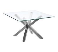 Beliani Coffee Table Starlight Tempered Glass Silver