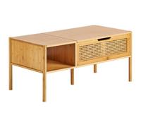 Beliani Coffee Table SURREY Bamboo Wood Natural with Storage