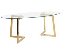Beliani Coffee Table Fresno Glass Gold