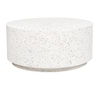 Beliani Round Coffee Table Off-white Terrazzo Effect Trezzo, White