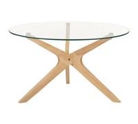 Beliani Coffee Table Valley Tempered Glass Light Brown