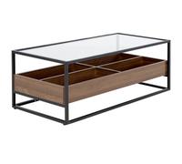 Beliani Coffee Table Waco With Storage Tempered Glass Black