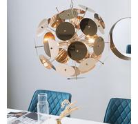 Beliani Copper Disk Pendant Lamp 4-Light Industrial Art Deco, W50 X D50 X H158Cm