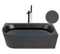 Beliani Corner Bath Gocta Left Hand 1700 X 800 mm Black