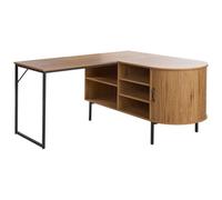 Beliani Corner Desk Solari 140 Cm 140 Cm Light Brown
