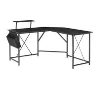 Corner Desk TACONY Black 180 cm 140 cm with Storage