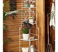Beliani Corner Ladder Shelf White - Foldable Rust-Resistant Iron (W35 X D35 X H158Cm)