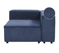 Beliani Corner Seat Ardal Corduroy Dark Blue Left Hand