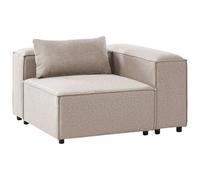 Beliani Corner Seat Brande Fabric Light Brown Symmetrical