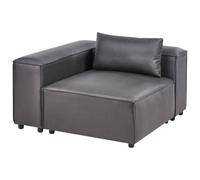 Beliani Corner Seat Brande Faux Leather Black Right Hand