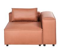 Beliani Corner Seat Brande Faux Leather Golden Brown Symmetrical