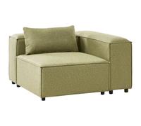 Beliani Corner Seat Brande Symmetrical Light Green Fabric