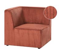 Beliani Corner Seat Lemvig Corduroy Dark Red Left Hand