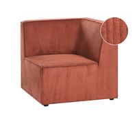 Beliani Corner Seat Lemvig Corduroy Dark Red Right Hand