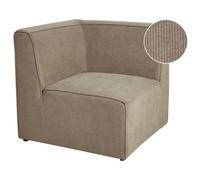 Beliani Corner Seat Lemvig Corduroy Taupe