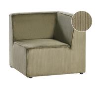Beliani Corner Seat Lemvig Right Hand Green Corduroy