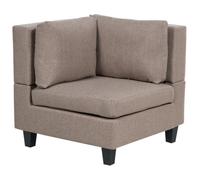 Beliani Corner Seat Unstad Fabric Brown