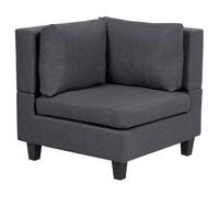 Beliani Corner Seat Unstad Fabric Dark Grey