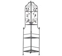 Beliani Corner Shelving Unit Siderno Folding Metal Black