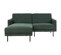 Beliani Right Hand 2 Seater Fabric Corner Sofa Dark Green Breda, Green
