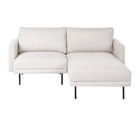 Corner Sofa 2 Seater BREDA Fabric Light Beige Left Hand