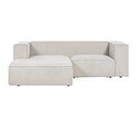 Beliani Corner Sofa 2 Seater Vernon Fabric Light Beige Right Hand