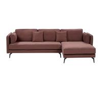 Beliani Left Hand Fabric Corner Sofa Burgundy Altan, Red