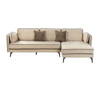 Beliani Corner Sofa 3 Seater Altan Velvet Beige Left Hand