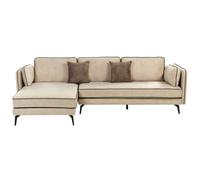 Beliani Corner Sofa 3 Seater Altan Velvet Beige Right Hand