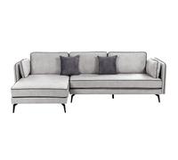Corner Sofa 3 Seater ALTAN Velvet Light Grey Right Hand