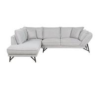Corner Sofa 3 Seater ELGA Linen Light Grey Right Hand