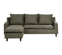 Corner Sofa 3 Seater ELVENES Fabric Dark Green Right Hand