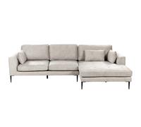 Beliani Corner Sofa 3 Seater Flam Velvet Grey Left Hand