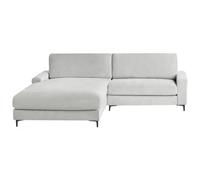Beliani Corner Sofa 3 Seater Maloy Chenille Light Grey Right Hand