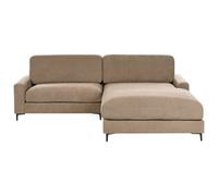 Beliani Corner Sofa 3 Seater Maloy Fabric Brown Left Hand