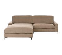Beliani Corner Sofa 3 Seater Maloy Fabric Brown Right Hand