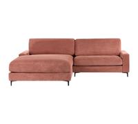 Beliani Corner Sofa 3 Seater Maloy Fabric Red Right Hand
