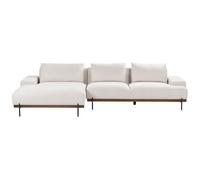 Corner Sofa 4 Seater MARIFERD Fabric Light Beige Right Hand