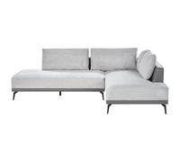 Beliani Corner Sofa 3 Seater Myken Fabric Light Grey Left Hand