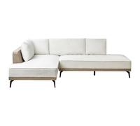 Beliani Corner Sofa 3 Seater Myken Fabric Off-White Right Hand