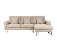Beliani Corner Sofa 3 Seater Sersan Chenille White Left Hand
