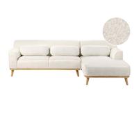 Corner Sofa 3 Seater SIMOS Boucle White Left Hand