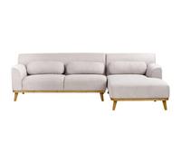Beliani Left Hand Fabric Corner Sofa Light Grey Simos, Grey