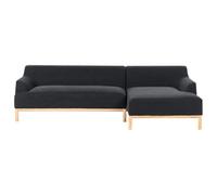 Beliani Corner Sofa Sosjo Fabric Black 3 Seater Left Hand