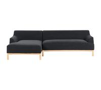 Beliani Corner Sofa Sosjo Fabric Black 3 Seater Right Hand