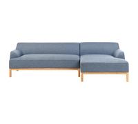 Beliani Corner Sofa 3 Seater Sosjo Fabric Blue Left Hand
