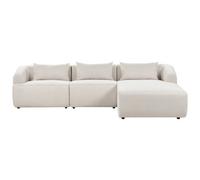 Beliani Corner Sofa 3 Seater Svansele Fabric Light Beige Left Hand