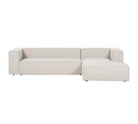 Beliani Corner Sofa 3 Seater Vernon Fabric Light Beige Left Hand
