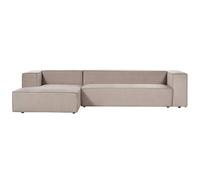 Beliani Right Hand Velvet 3 Seater Corner Sofa Taupe Beige Vernon, Brown