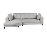 Corner Sofa 3 Seater YURI Faux Linen Grey Right Hand